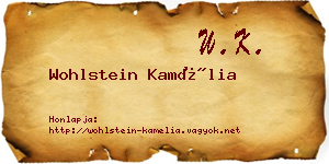 Wohlstein Kamélia névjegykártya
